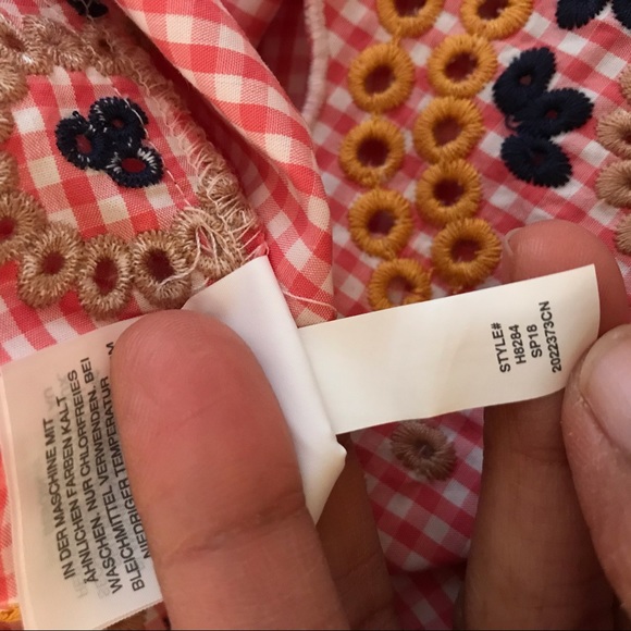 NWT! Madewell Embroidered Gingham Tank Top / Boho - Picture 7 of 8